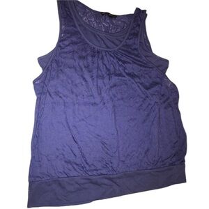 Mercer & Madison size XL purple double tank with leopard print banded top